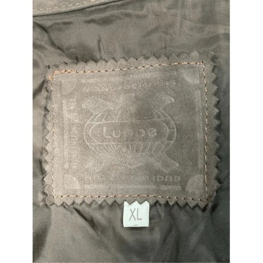 Vintage Luppe Genuine Brown Leather‎ Coat Made in Mexico XL